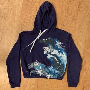 Disney Frozen II Blue with Elsa Print Cropped Top